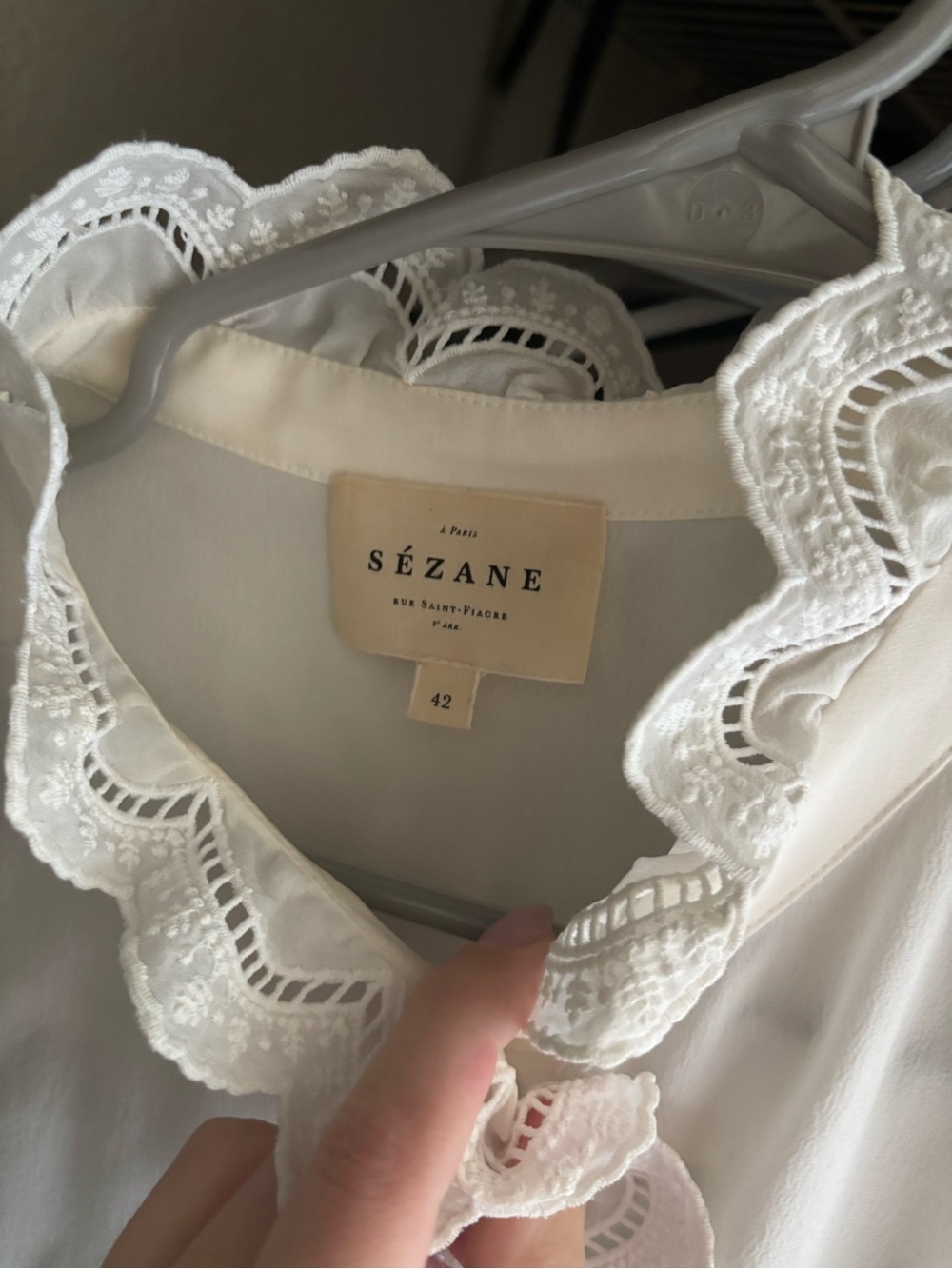 Sezane Chlo Shirt Ecru - Size 10 - Picture 1 of 2